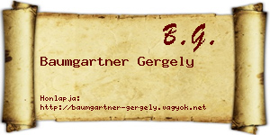 Baumgartner Gergely névjegykártya